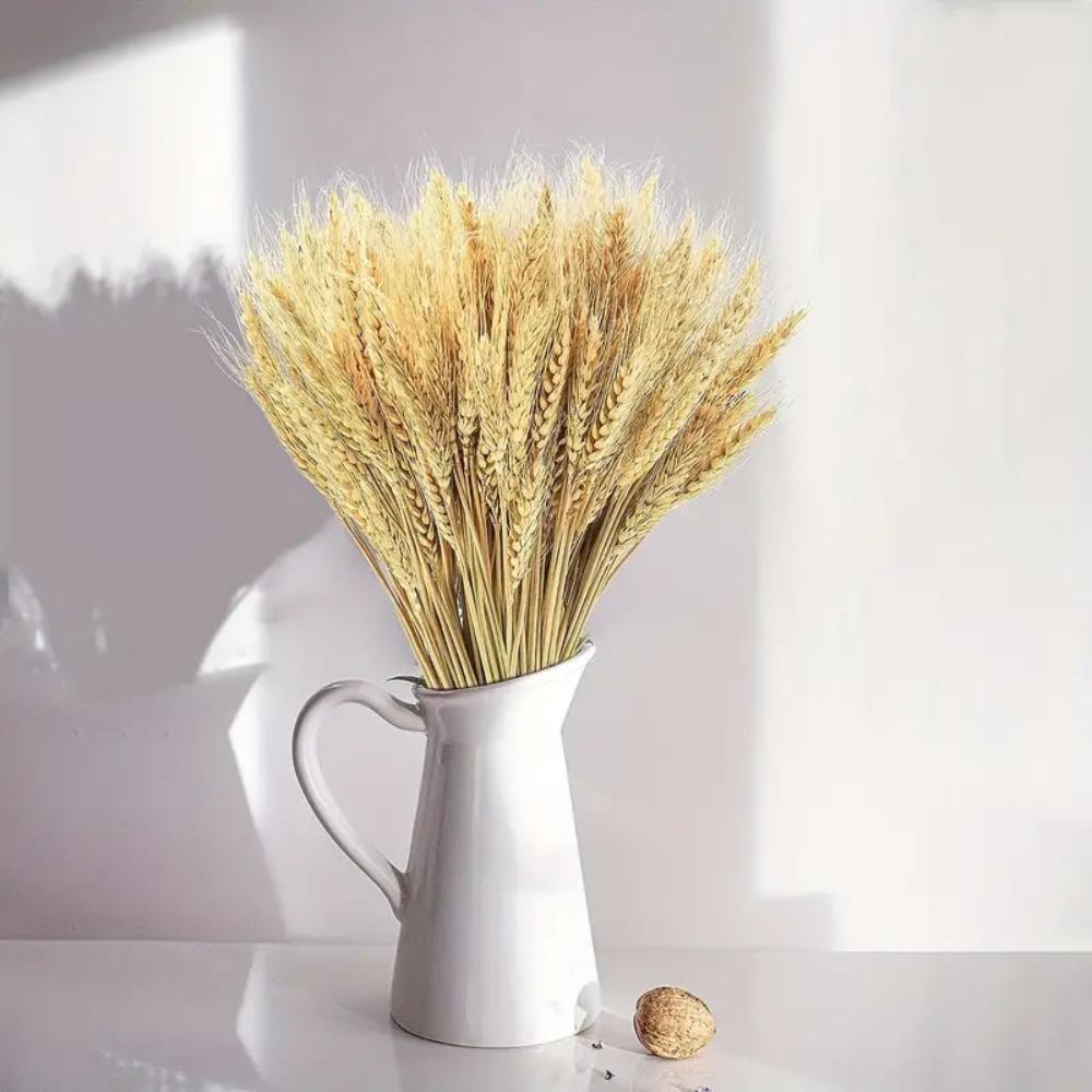 50pcs DIY Craft Dry Wheat Spikes Natural Dried Flowers Dried Wheat Stalks  Christmas Decoration