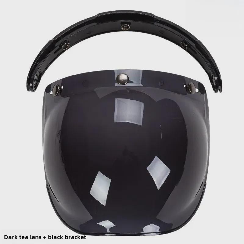 Japanese Three-Button Bubble Lens Motorcycle Helmet