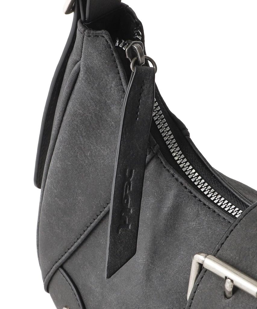 Distressed Faux Leather Belt Handbag DISTRESSED FAUX LEATHER BELT HAND BAG 105253053001 BLACK ONE SIZE