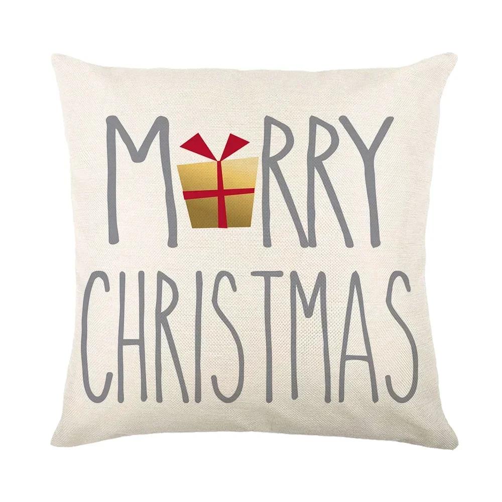 Christmas Decor Pillowcase 35/40/45Cm Holiday Farmhouse Home Decorative Cushion Cover Cute Dwarfs Reindeer 3D Print Pillow Cover