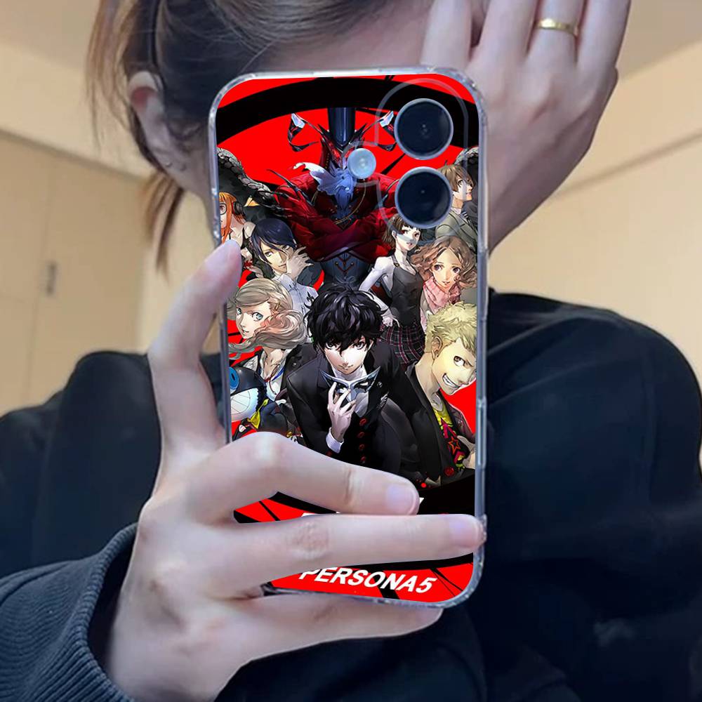 Game P-Persona 5 Cool Phone Case For iPhone 17 16 15 14 13 11 12 Pro Max Mini Plus Shockproof Transparent Soft TPU