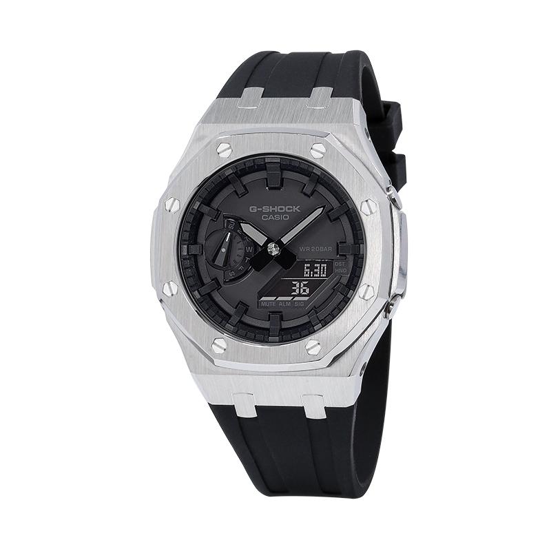 CASIO Unisex Liquid Crystal/Analog Dual Display Series Black Watch GA-2100-1A1-