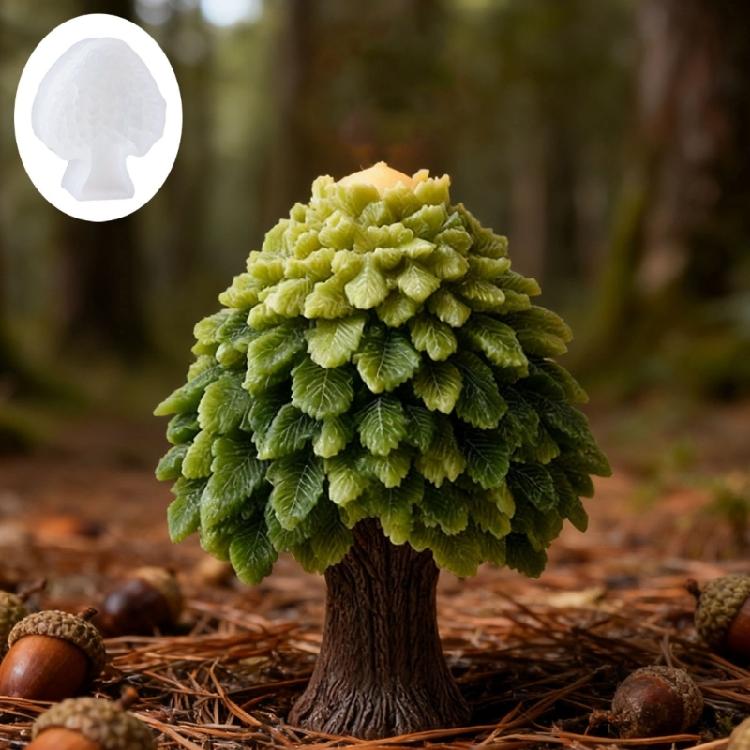 Stampo in Silicone per Candele Estetica Naturale Forma di Albero 3D Materiali Flessibili Disegni a Foglia Stratificati Garantisce Facile Sformo