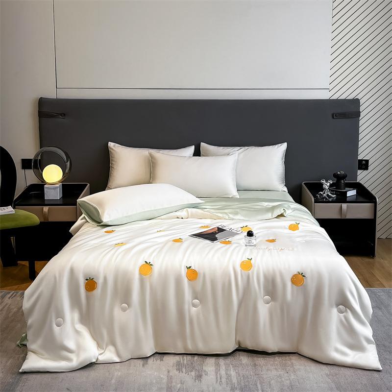 Cool Summer Ice Silk Summer Quilt Single Piece Flower Summer Cool Quilt Single Dormitory Air Conditioner Machine Washable