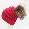 Knitted Stripe Women Hairball Hat Thickened Design Outdoors Keep Warm Gifts