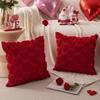 Plush Love Heart Cushion Cover Valentine's Day Throw Pillow Cover Love Heart Pattern Decorative Pillowcase for Home Living Room Sofa Bedroom Decor