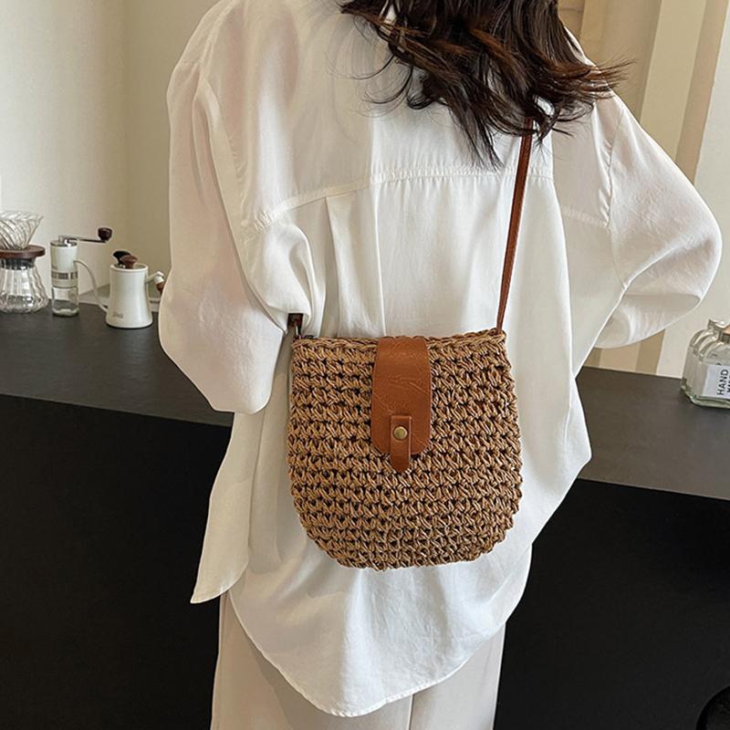 New Summer Shoulder Bag Grass Woven Crossbody Basg for Women Bohemian Beach Simple Designer Small Purses and Handbags 2026