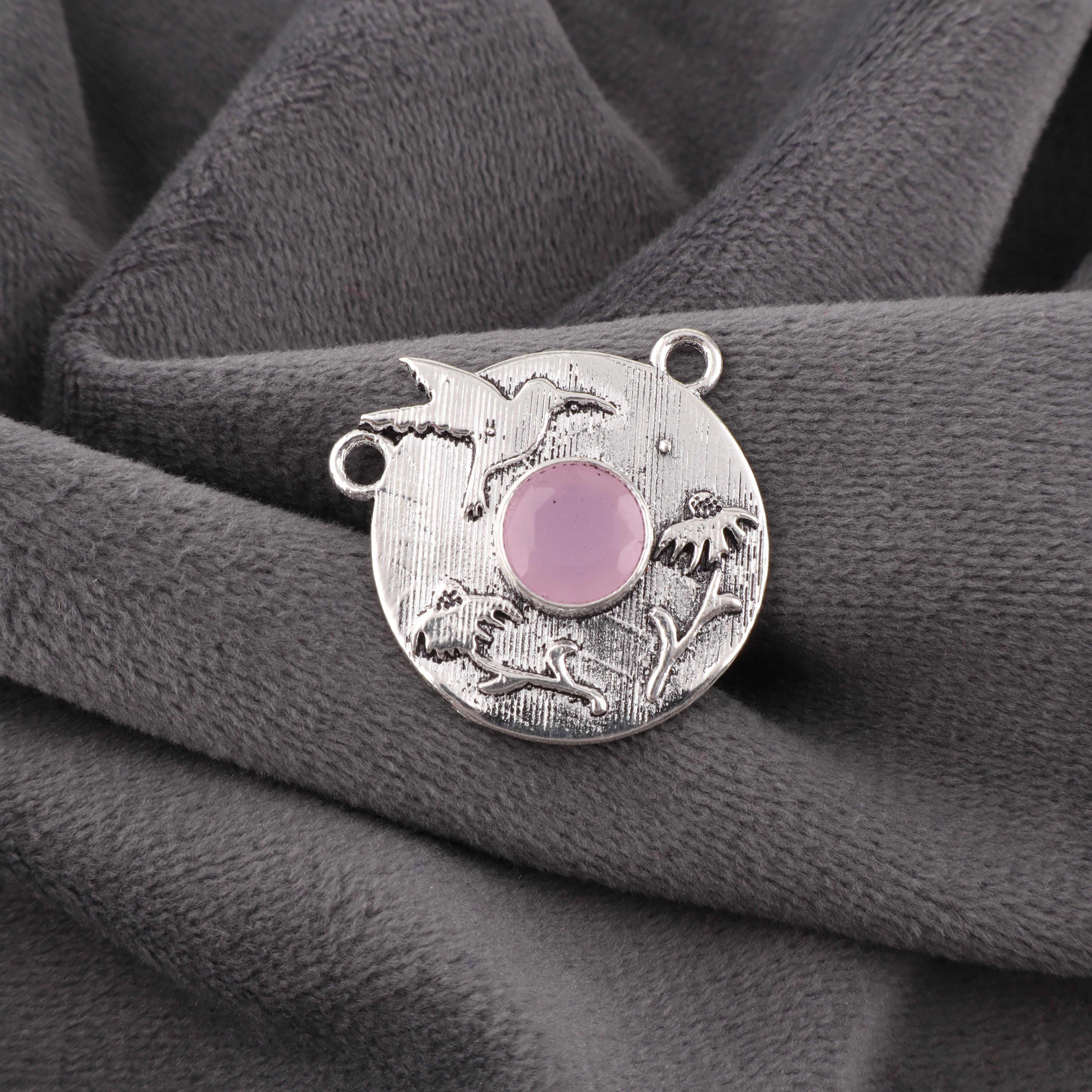 

Rose Chalcedony Handmade Gemstone Pendant, 925 Solid Sterling Silver Pendant Antique Jewelry, Pendant For Engagement Gift 0.92 Inches рожевий