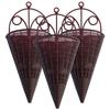 3 Pcs Imitation Rattan Wall Hanging Flower Basket for Storage Orchid Planter Woven Pot Wood Wall-mounted Baskets Decor Pp