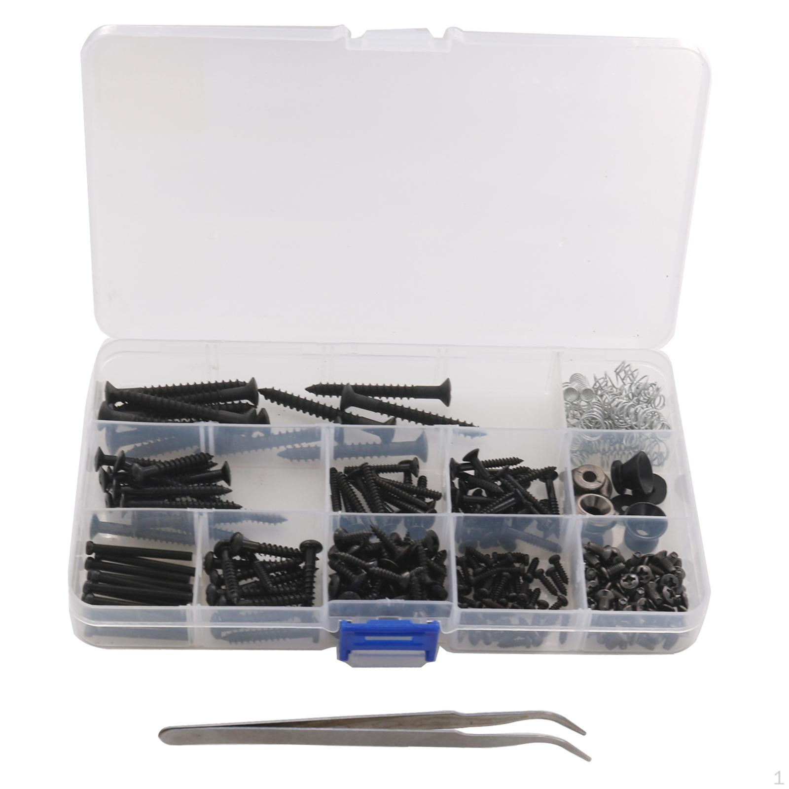 

262шт комплект винтов для электрогитары монтажные винты DIY оборудование для тюнера чёрный