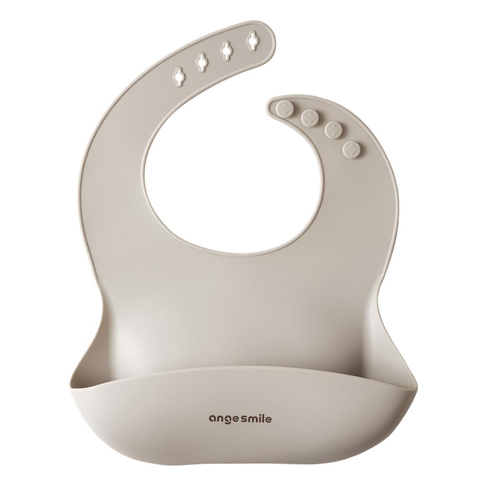 Ange Smile Baby Mealtime Outing Silicone Solid Baby Eating Baby Baby Shower Muted Color Bib, Apron, Bib, Bib, Color, Food, Daycare, Kindergarten, Out,