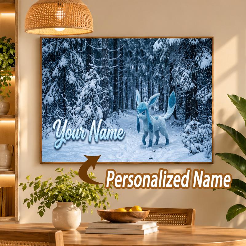 Glaceon Custom Name Diamond Painting Personalized 5D Full Drill DIY Diamond Art Home Decor