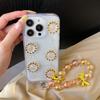 3D Bowknot iPhone Case for iPhone 13-17 Pro Max: Transparent Sunflower Epoxy Design.