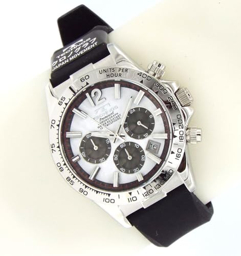 TECHNOS Watch Prominent Series Technos Chronograph, Stainless Steel Case, Silicone Strap, White, TAP0801ASW [Parallel Import]