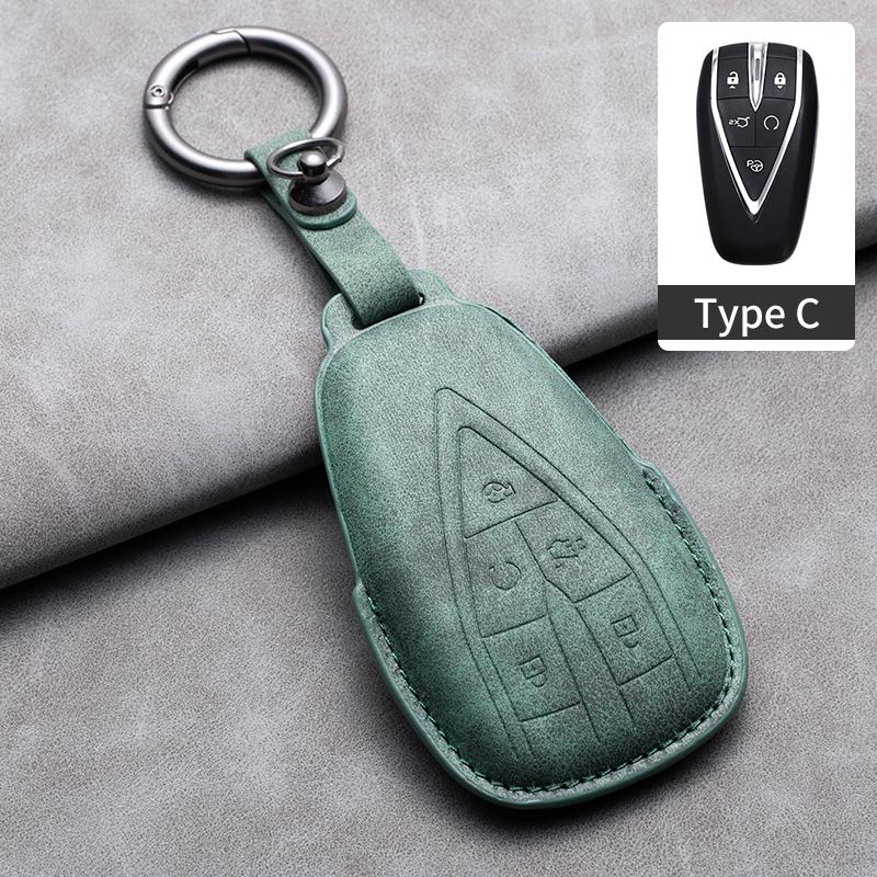 Leather Car Key Case Cover Fob For Changan CS35PLUS CS35 Plus CS55 PLUS CS75 PLUS Eado UNI-T UNI K Oushang X5 X7 EV 2019-2025