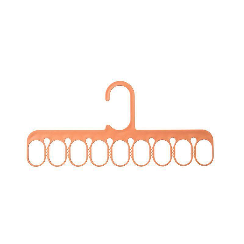 Tenpiece Plastic Tie Hanger Set With Adjustable Cross Design For Closet Use