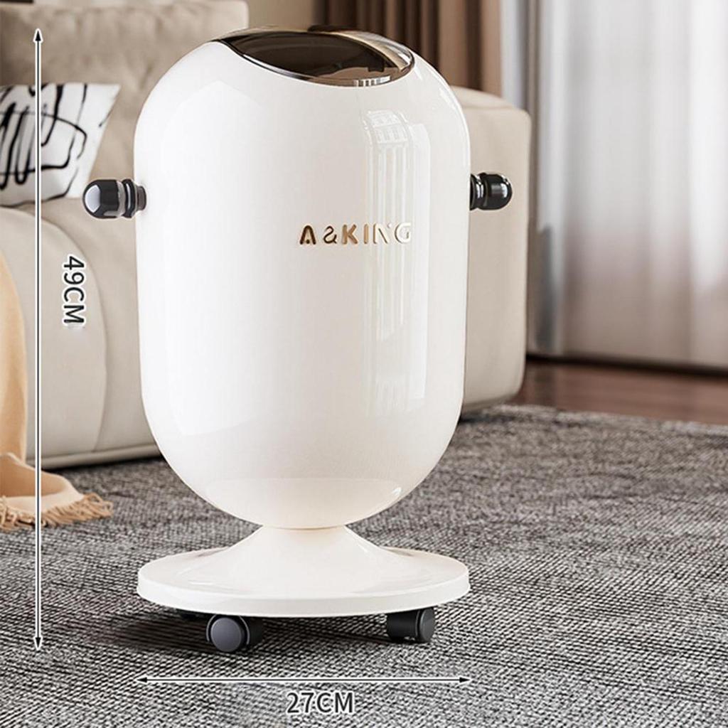 Press Type Trash Can with Wheels Garbage Bin Simplistic Lid Waste Basket Paper Bucket for