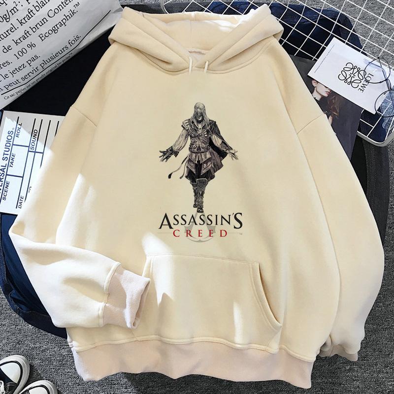 Assassins Creed Hoodie Bedruckt Damen Lässig Mode Kapuzenshirt Langärmlig Pullover Sweatshirts Übergroße Unisex Kleidung