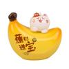 Fruits Cat Resin Art Piece Cute Desktop Ornament For Home And Celebration