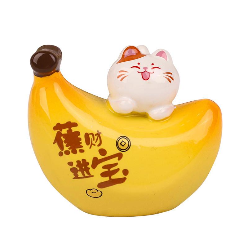 Fruits Cat Resin Art Piece Cute Desktop Ornament For Home And Celebration