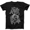 Wolf Emblem Viking Warriors Cult Movie Music Funny Gift Tee Black T Shirt 134
