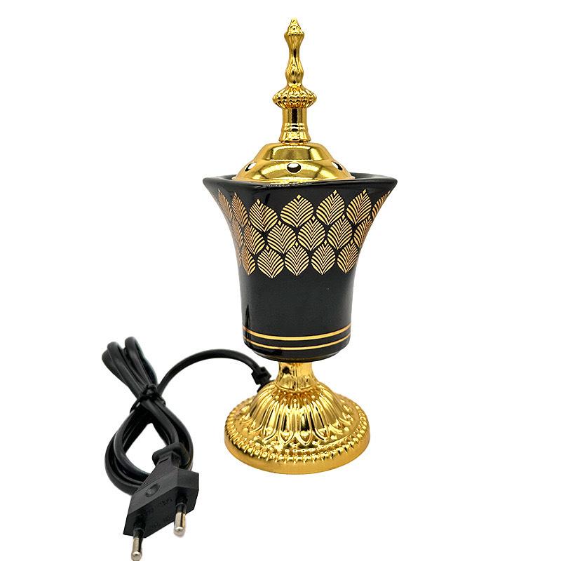 Elektrischer Räuchergefäß Metallhalter Oud Weihrauch Harz Brenner für Yoga Spa Büro Heimdeko