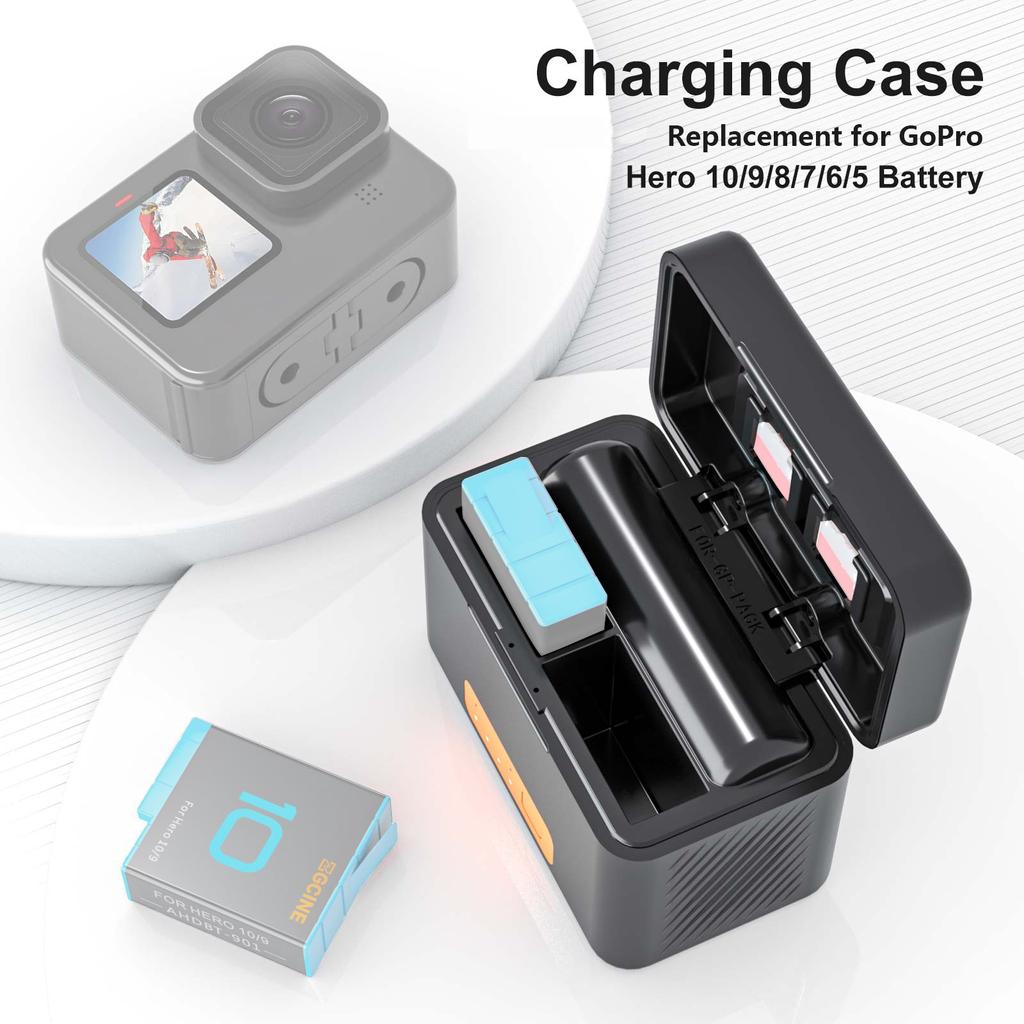 ZGCINE PS-G10 mini Portable Sports Camera Battery Fast Charging Case 5200mAh Wireless Dual Battery