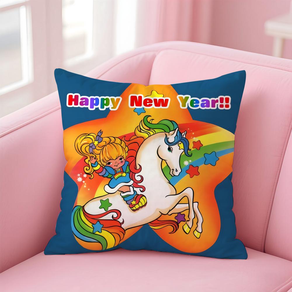 Cute R-Rainbow B-Brite Cushion Cover Comfortable Reversible Pillow Cover Ideal For Car Sofa Bedroom & Beyond