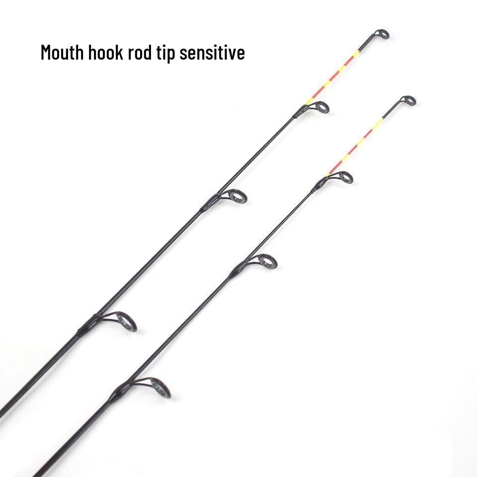 57cm Carbon-Eisangelrute, 2 Spitzen, Super weich & leicht, Tragbare Winterrute für Europa & Amerika