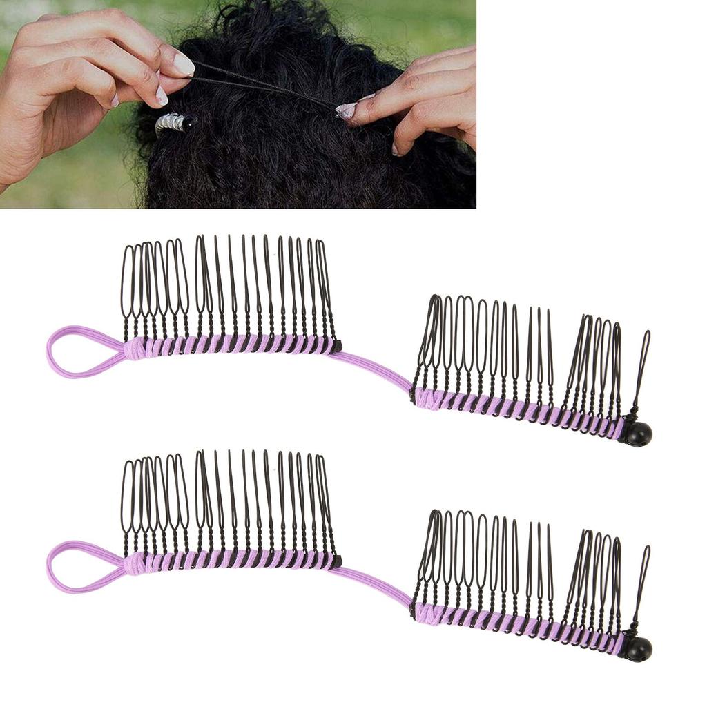 2pcs Banana Hair Clips Fashionable Stretchy Vintage Clincher Comb Tool for Women Thick Wavy Curly Hair