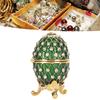 Egg Trinket Box Zinc Alloy Sparkling Rhinestone Exquisite Elegant Metal Jewelry Box for Family   Storage