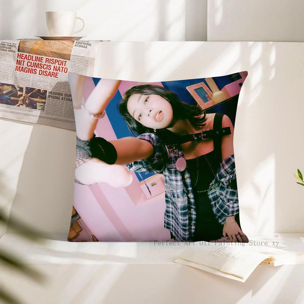 1PC Korean Group Jihyo Pillow Case Square Pillow Cushion Cover Bedroom Sofa Room Decoration Casual Kpop T-TWICE Pillow Cover