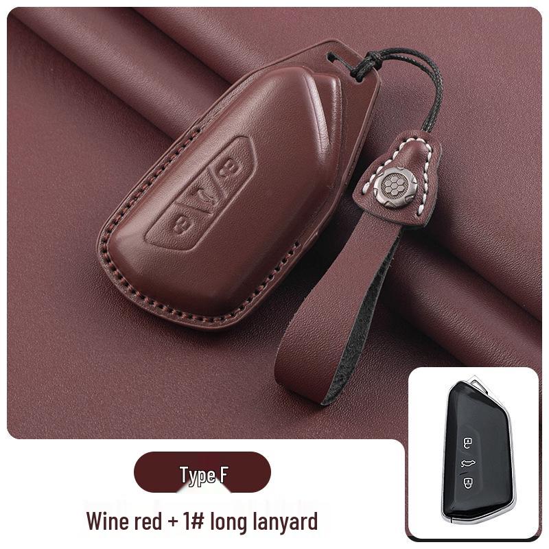 

Volkswagen Genuine Leather Key Holder for ID4, Golf 8, Teramont, Touareg, ID6, T-Roc, and Lingdu.