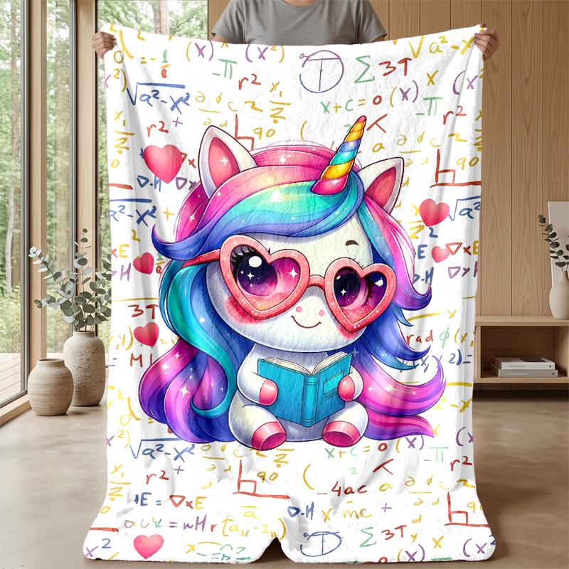 Unicorn Rainbow Stars Theme blanket Lightweight Warm Flannel Blanket Decorative Throw Blanket for Home Decoration