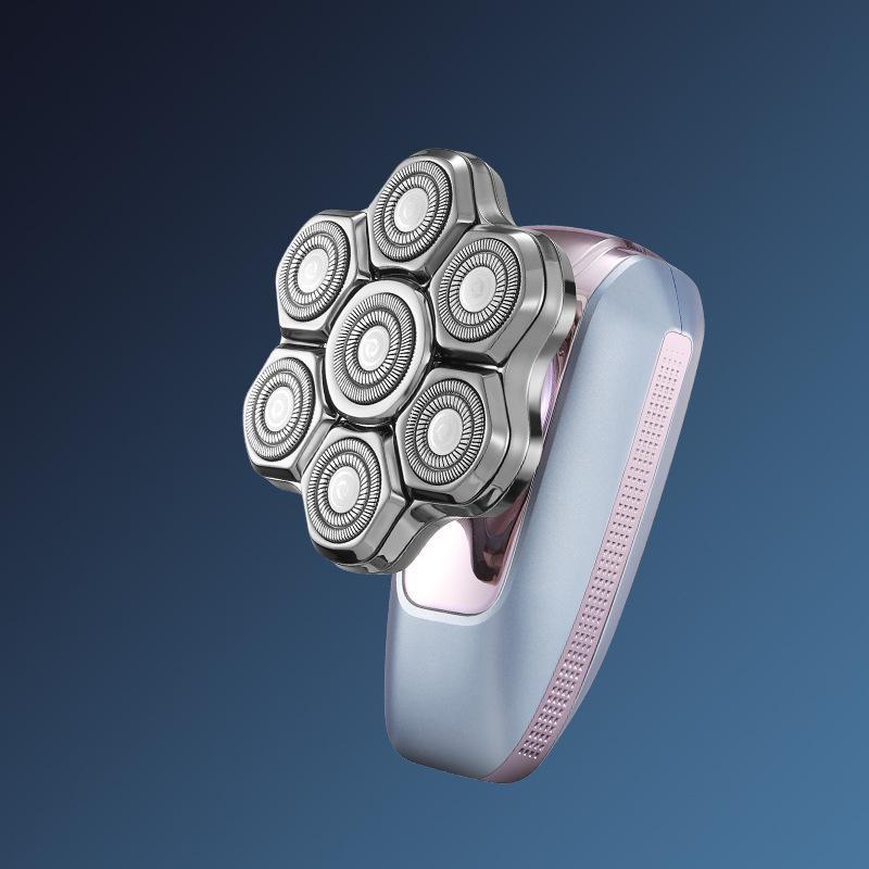 Rechargeable Waterproof 7-Blade Balding Razor Set