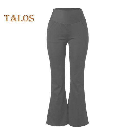 Women's Flared Yoga Pants High Waist Bootcut Workout Leggings with Pockets Stretchy Bell Bottom Trousers for Office Workout