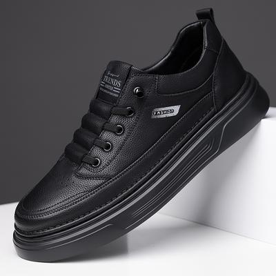 High End Brand Leather Increased Height British Shoes Fashion Men's Business Casual Shoes Interview Simple Work Shoes for Men’s