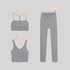 LULU Original Three-Piece Yoga Set: Beautiful Back Y/U-Shaped Vest & Quick-Dry, Breathable Nine-Point Pants for Women