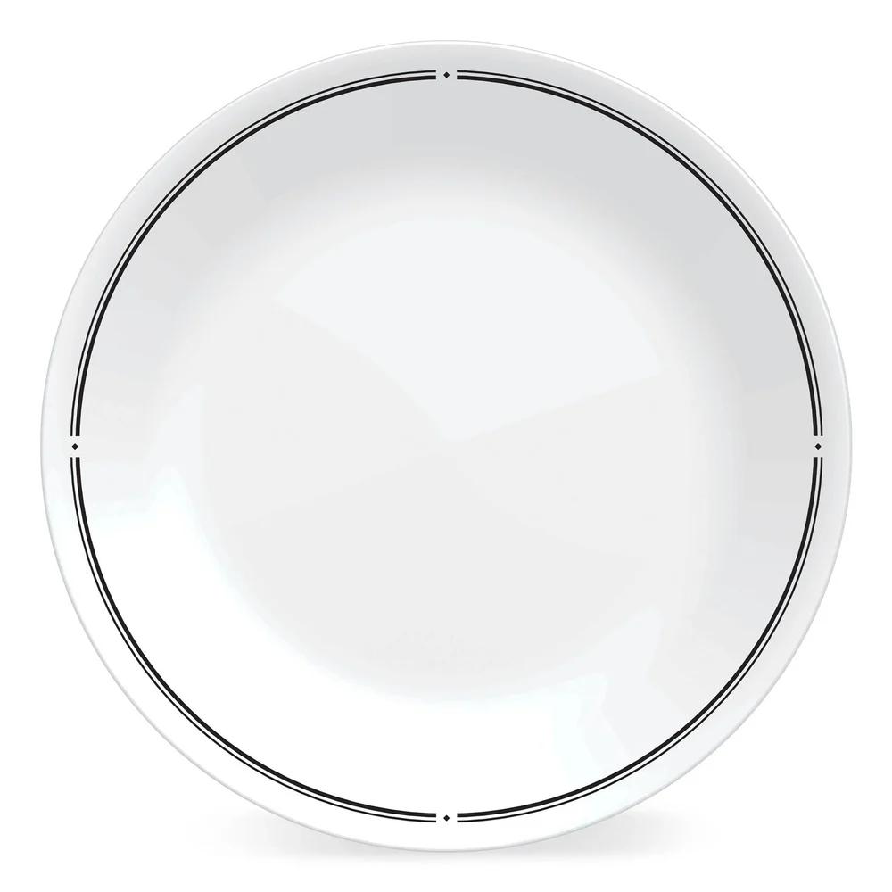2 Pack 8.5 Inch Salad Plates Vitrelle Glass Durable Stackable Bistro Plates Microwave Dishwasher Safe Outdoor Dining