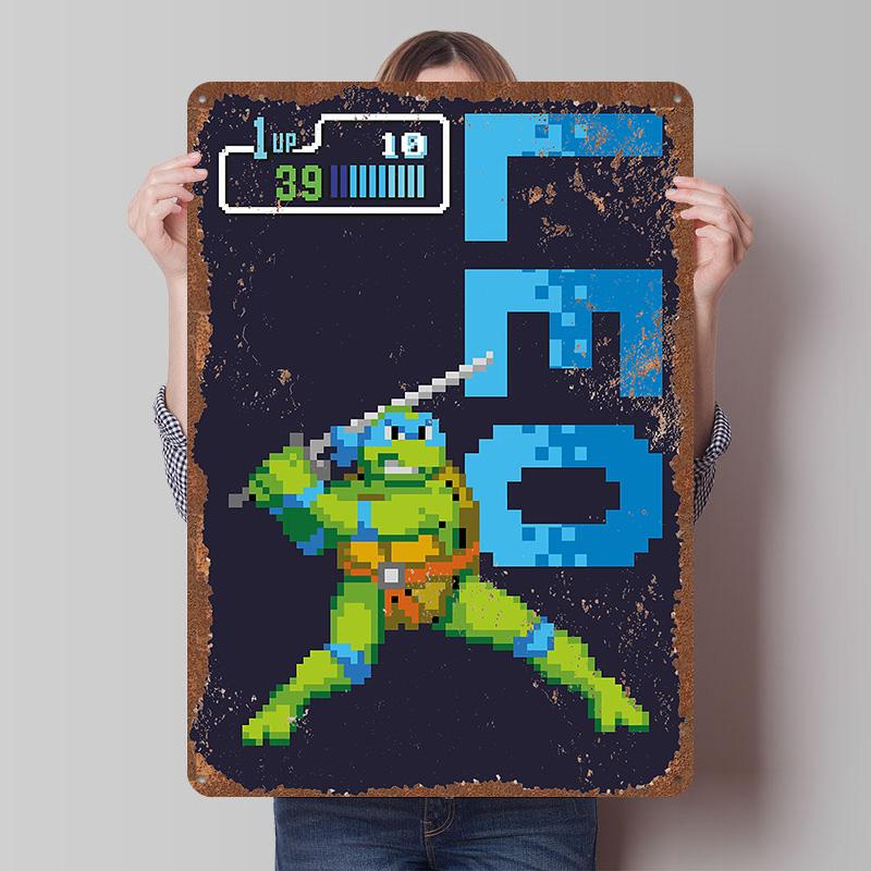 TMNT Tinplate Posters Customizable Wall Art Retro Vintage Metal Tin Signs for Bedroom Decoration Gaming Home Decor Accessories