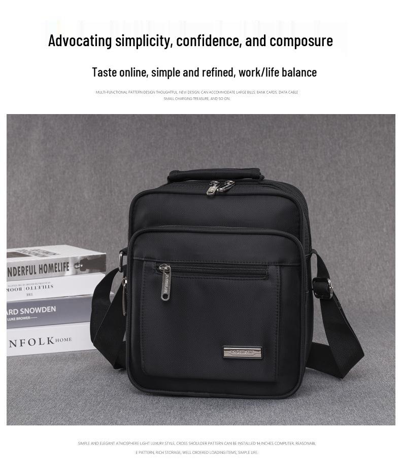 Men's Large Capacity Water-Resistant Oxford Shoulder and Crossbody Bag
