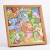 DIY Dinosaur Wooden Coloring Puzzle with Frame Pens 2-in-1 Coloring Irregular Jigsaw Puzzle Craft Kit 3D Puzzle Photo Frame Ornament Decoration