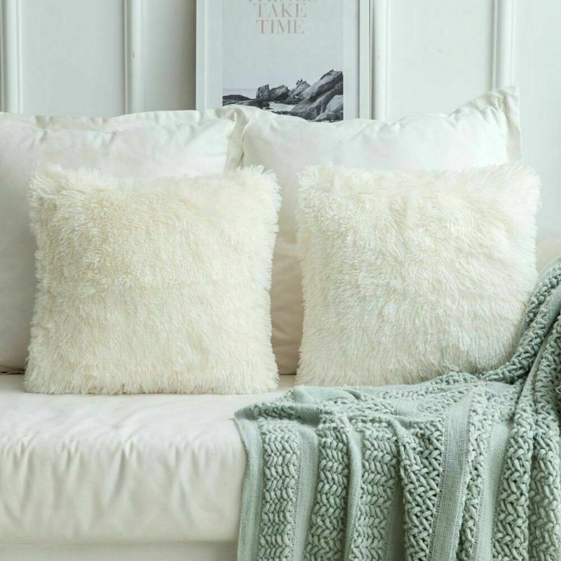 45 cm x 45 cm flauschiger Kunst-Plüsch-Kissenbezug für Zuhause, Bett, Sofa, Dekoration