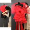 Stiff Pleated Organza Fabric Per Meter Designer Mesh Wide Styling Sewing Fashion Dress DIY Background Decoration Skirt Materials