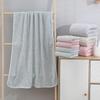 Soft Absorbent Vertical Stripe Large Bath Towel - 90x170cm, Coral Fleece for Swimming, Beach, Fitness, or Household Use.