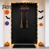 Odolný Halloweenový Značka na Zahradu Parkoviště na Košťata se 3 ks Dřevěných Košťat Čarodějnic, Závěsná na Téma Hocus Pocus Pouze pro Vnitřní Venkovní Dveře Domácí Zeď