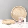 Handcrafted Natural Yellow Travertine Stone Circular Tray Aromatherapy Decor Wabi-Sabi Style Home Accessory