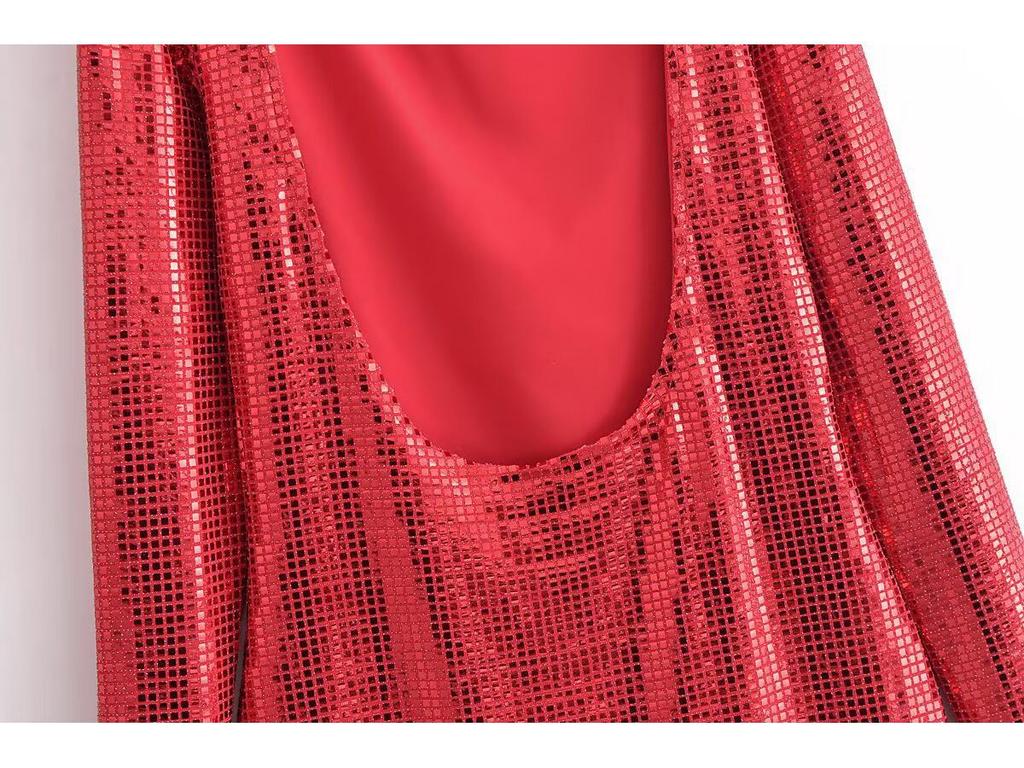 2025 Spring Women's European & American Style Backless Bodycon Dress with Stylish Hot Drill Design