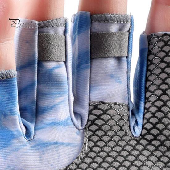 1 pár Pánské rybářské rukavice Půlprsty odolné proti opotřebení Chladící maskovací potisk Elastické Dobrá prodyšnost Venkovní lezecké kempingové rukavice