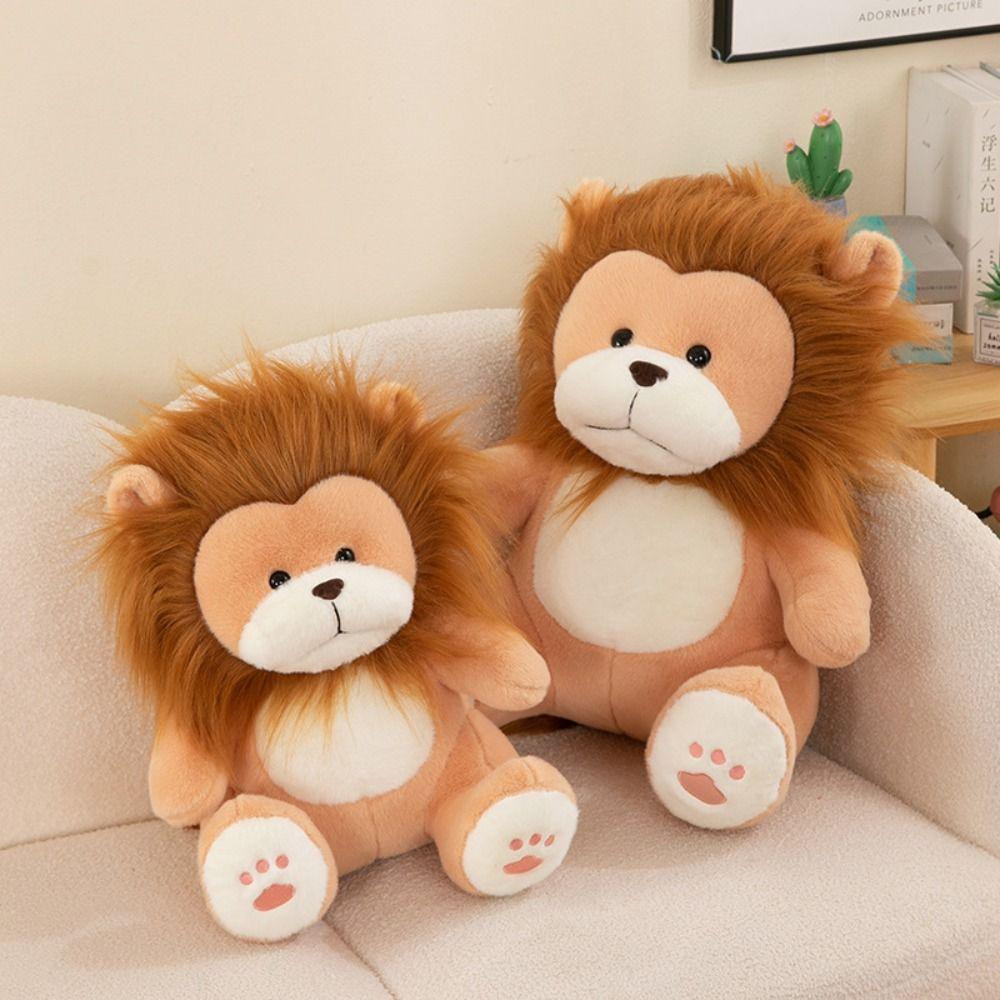 PP Cotton Lion Plush Toys Soft Forest Animals Stuffed Doll  Decorate Present